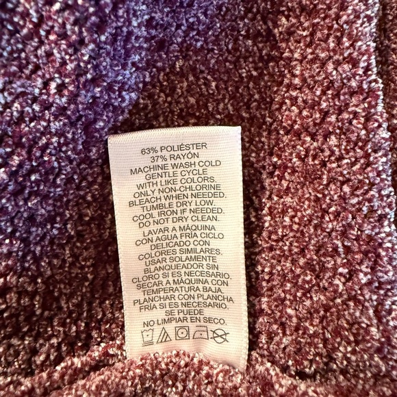 Ellen Tracy Women's Bordeaux Tweed Long Sleeve Sweater XXL Stretchy Plum - Picture 5 of 13